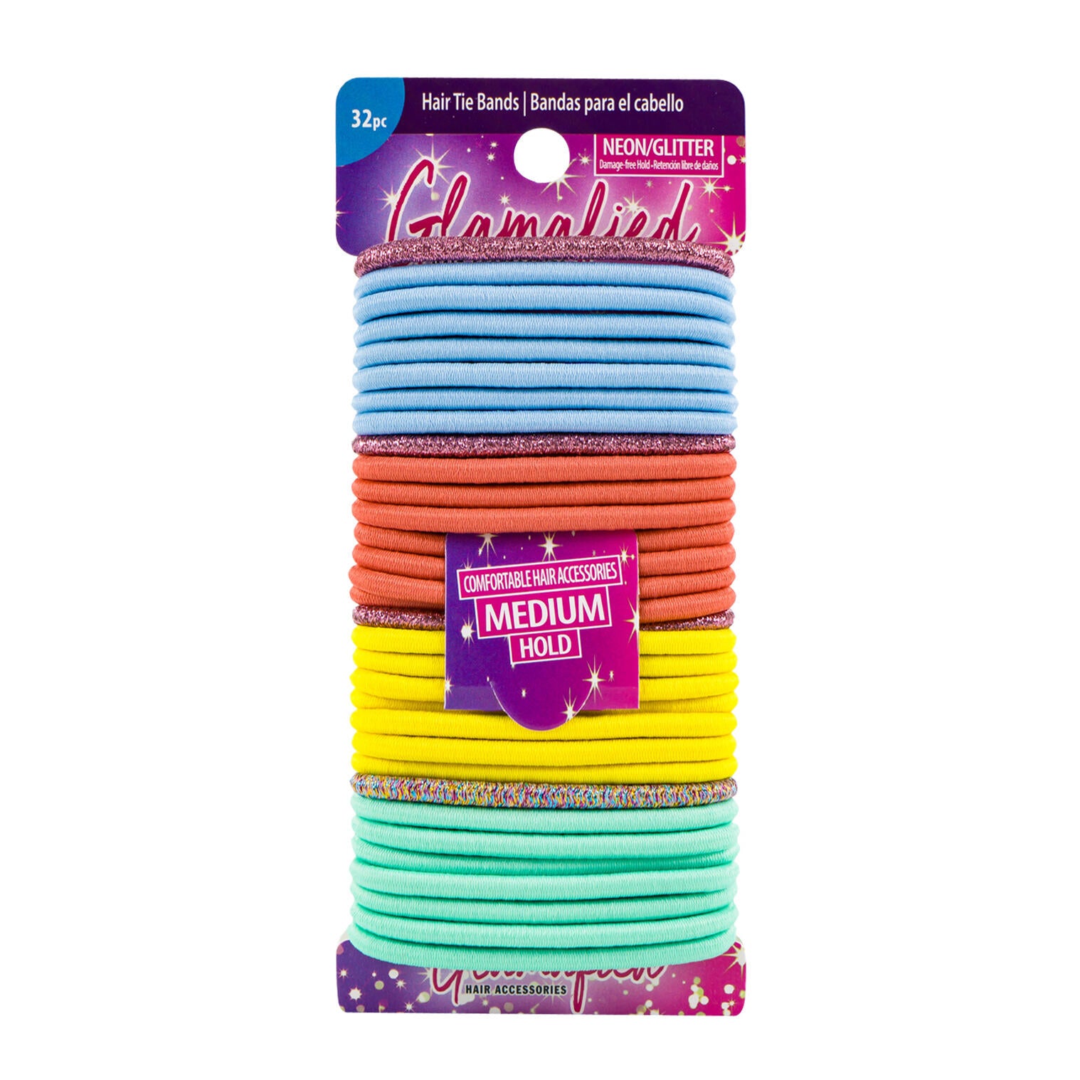 Glamafied 32pk Medium Hold Hair Tie Bands