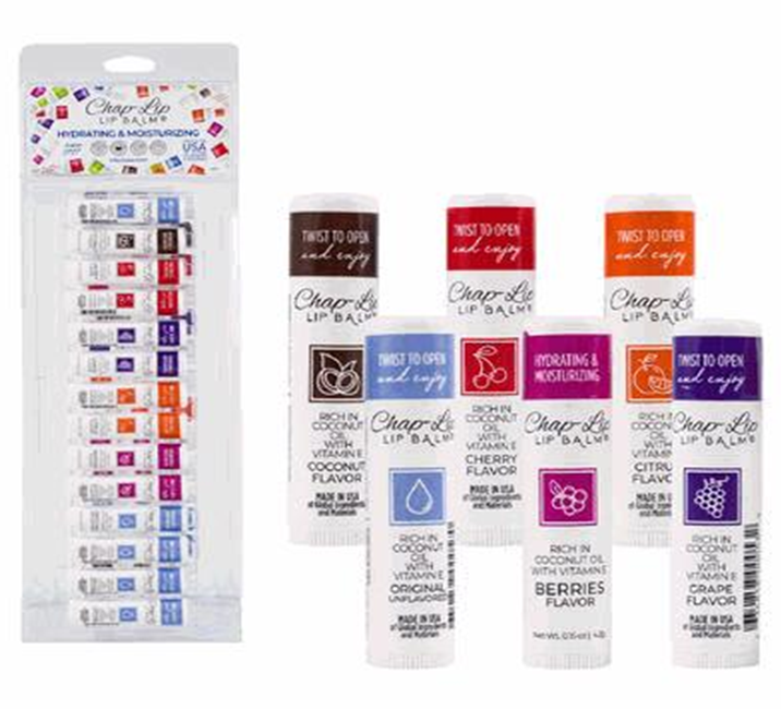 6 Pack Lip Balm Display – 0.15oz Assorted Tints for Soft, Hydrated Lips