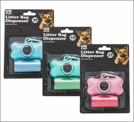 Pet Wastebag/Container – 40 Count, 3 Assorted Styles