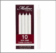 TAPER CANDLE,10" 10pk EMERGENC