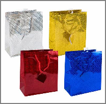 GIFT BAG,MED HOLOGRAM AST