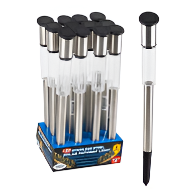 Solar LED Garden Light 16-Inch Stainless Steel