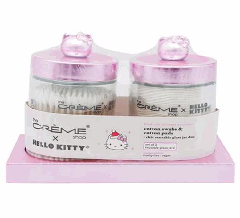 Hello Jar Set – Cotton Swabs & Pads with Stand for Bathroom or Vanity