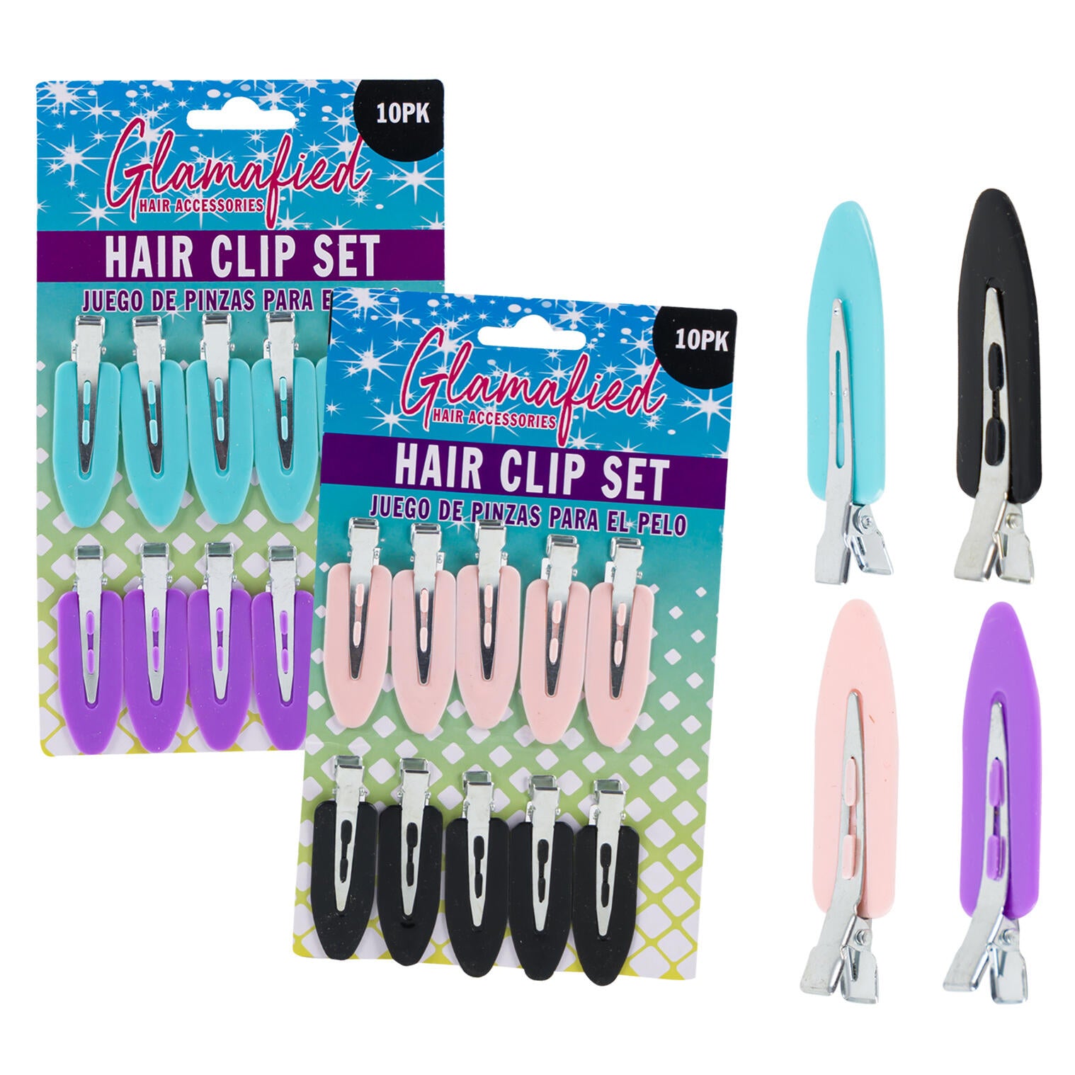 Glamafied 10pk Hair Clips Set Assorted