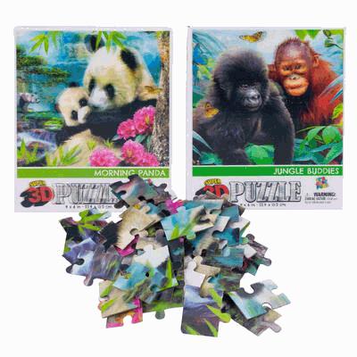 PUZZLE,50pc 3DJUNGLE LIFE 2ASS