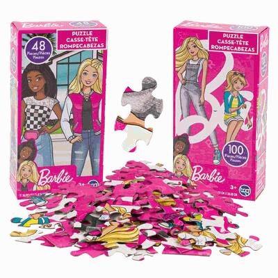 PUZZLE,48 & 100pc BARBIE 2AST