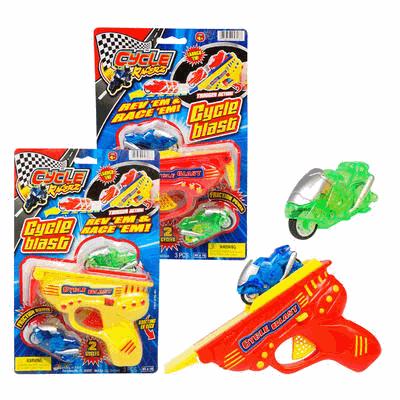 TOY GUN,10"CYCLE BLASTER 2AST
