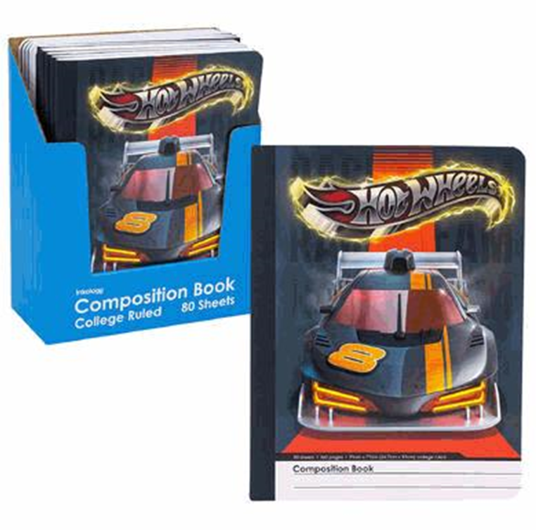 Hot Wheels Themed Composition Notebook – 80 Sheets