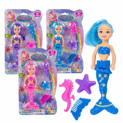 DOLL, 6" MERMAID 3AST