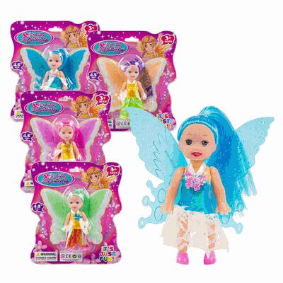 DOLL,3.5"BUTTERFLY 4AST CLRS