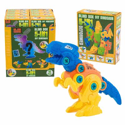 Toy dinosaur figure with packaging in the background