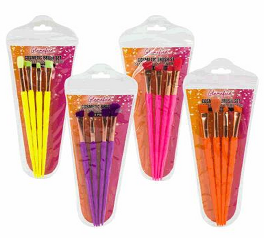 Cosmetic Brush Set – 4pc, 4 Assorted Colors, LaColors