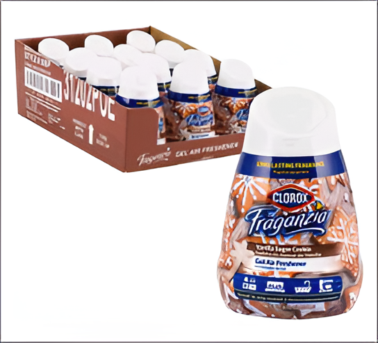Clorox Franganzia air freshener bottle with packaging in the background