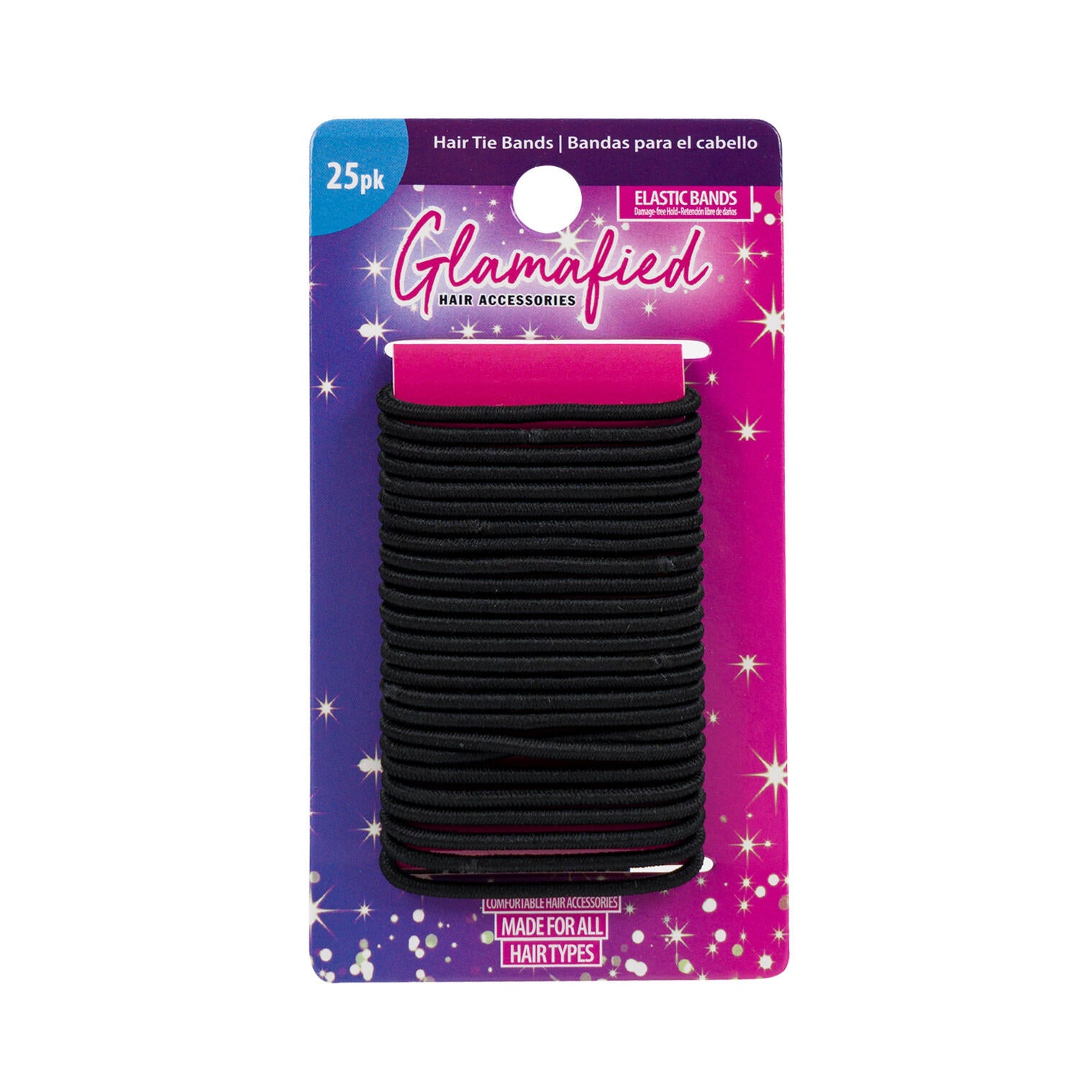 Glamafied 25pk Black Hair Tie Bands