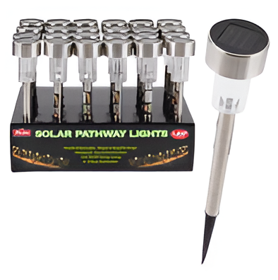 Stainless Steel Solar LED  13.7" Garden Light