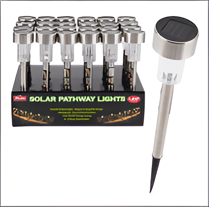 Stainless Steel Solar LED  13.7" Garden Light