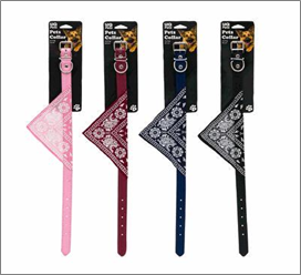Pet Collar, Large Bandana – 4 Assorted Colors