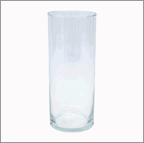 VASE GLASS CYLINDER,3.4X8.5 IN