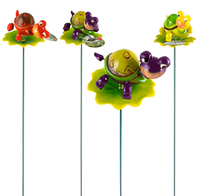 Garden Stake Decor 20-Inch Turtles Accent