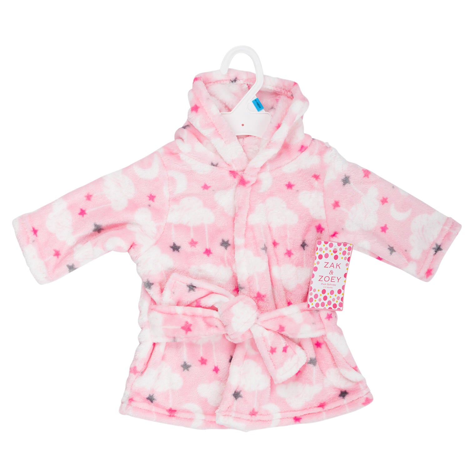 Zak and Zoey Hooded Robe- 0-9M- Pink