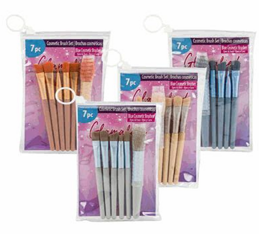 Cosmetic Brush Set – 6pc, 4 Assorted Colors LaColors