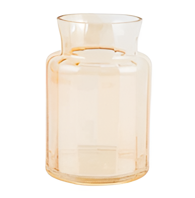 Amber Glass Vase 7.8-Inch Elegant Decorative Vase
