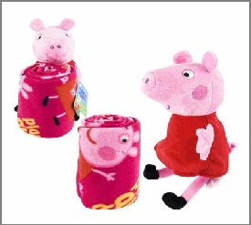 HUGGER&THROW SET,2pc PEPPA PIG