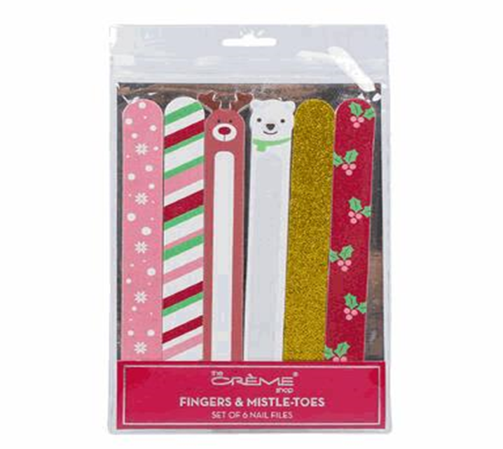 6-Piece Xmas Fingers Nail File Set – Festive Nail Care Tools