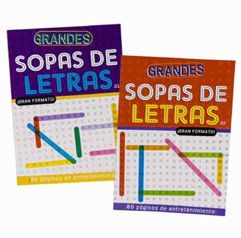 Spanish Find a Word Puzzle Book – 80 Pages, 12 Assorted