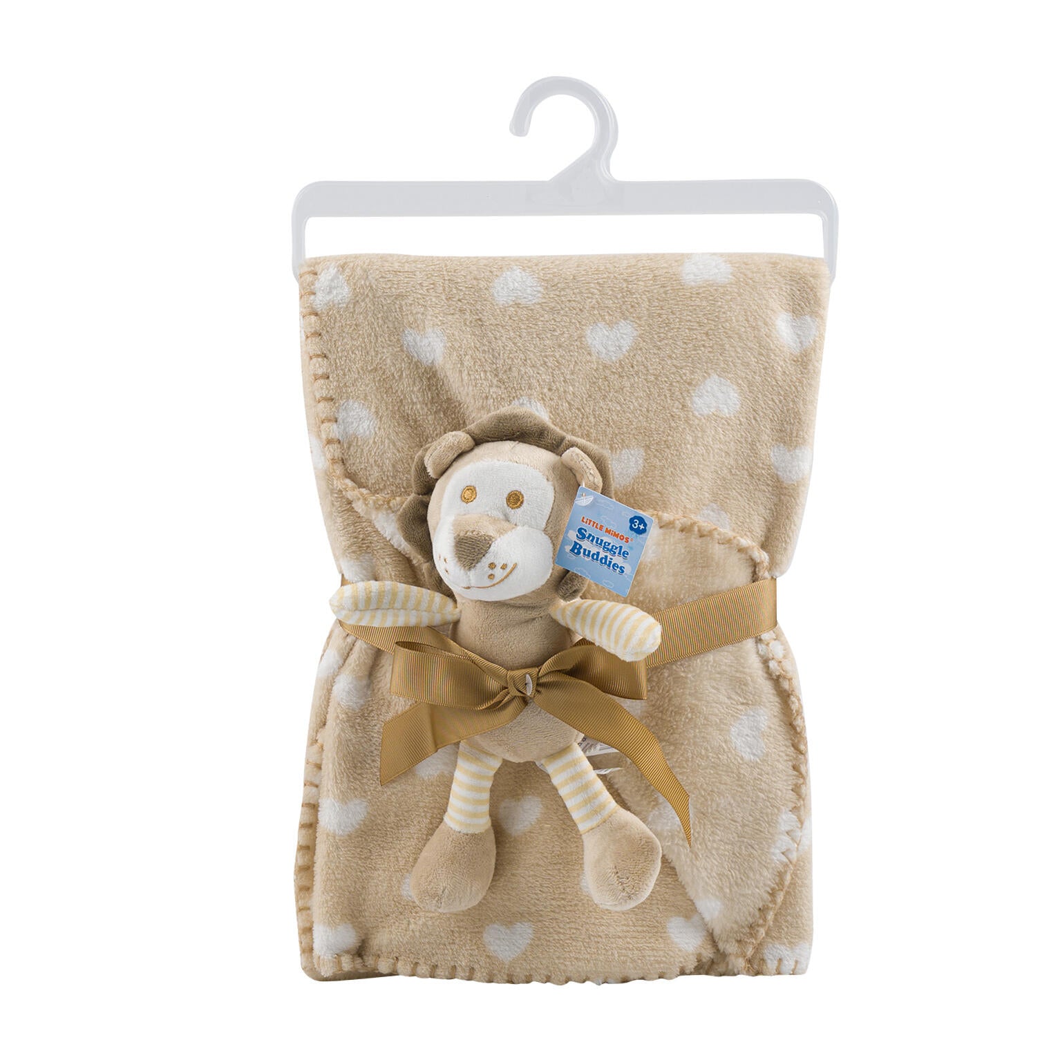 Little Mimos Baby Blanket with Lion Plush - Brown and Beige