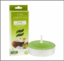 CANDLE TEALIGHT, 10PK COCONUT
