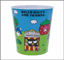 WASTE BIN,9.5"HELLOKITTY & FRI
