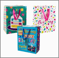 GIFT BAG,LRG HAPPY BDAY GLITTE