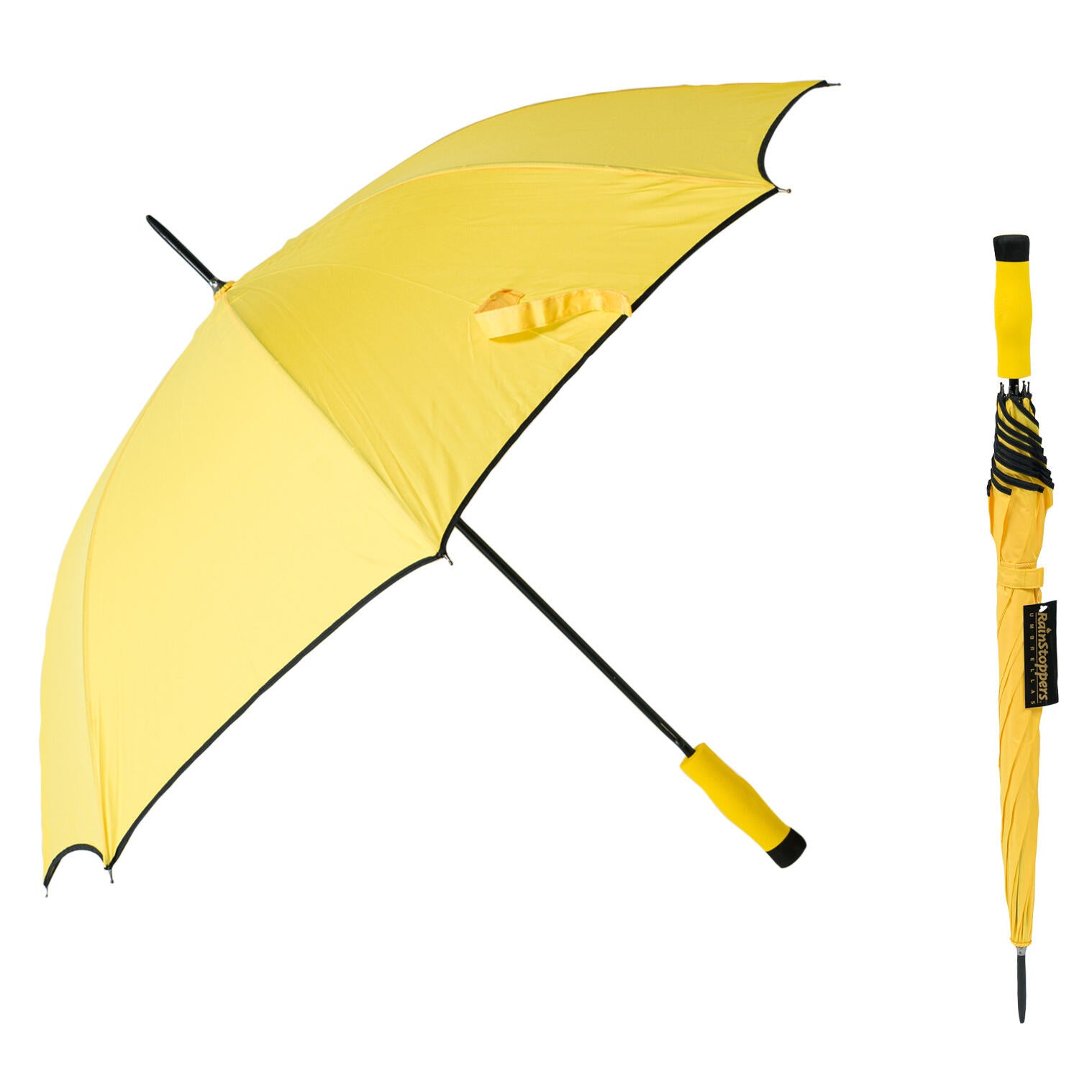 Rain Stoppers Compact Travel Umbrella - Yellow/Black
