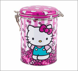 Round Lock-Top Canister 7"H – Hello Kitty Design