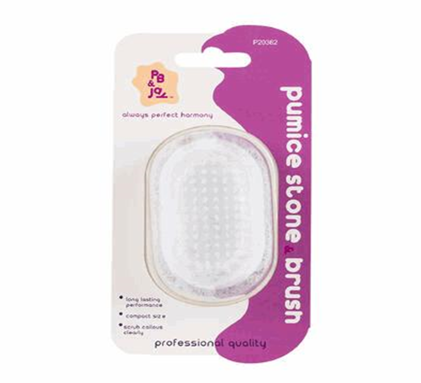 Pumice Stone & Brush – White Foot Care Tool