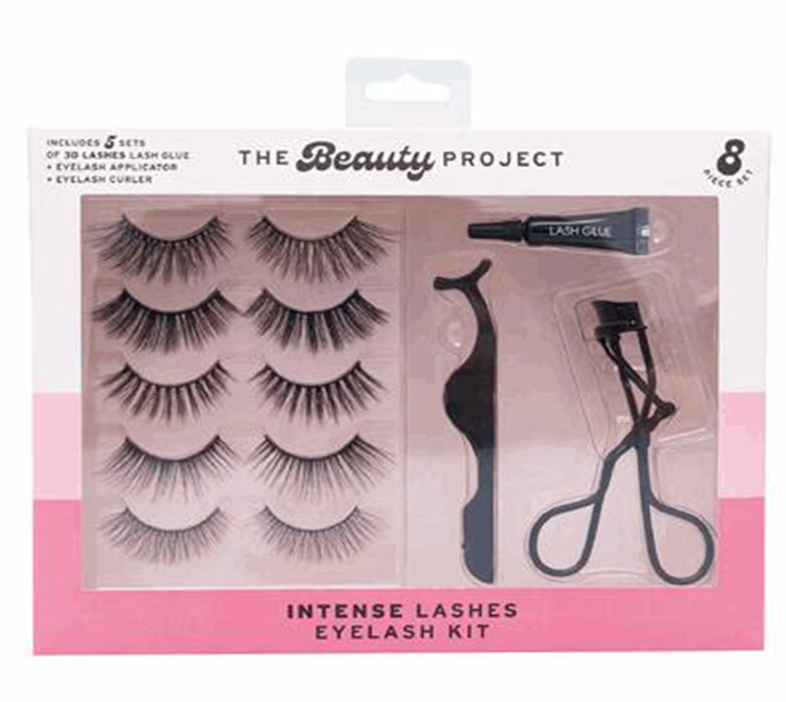 8-Piece Eyelash Set with Curler Glue