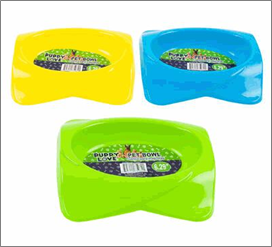 6.29" Plastic Pet Bowl – 3 Assorted Colors