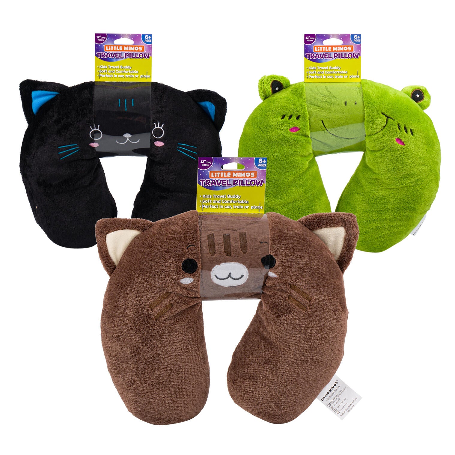 Little Mimos Animal Travel Pillow- 12''- Assorted
