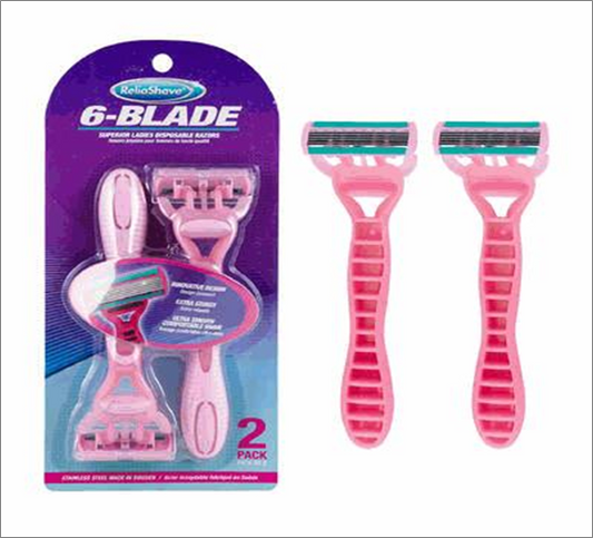 Ladies’ Razor 2 Pack with 6 Blades – Smooth Shaving Kit