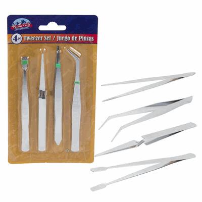 TWEEZER SET,4pc SILVER