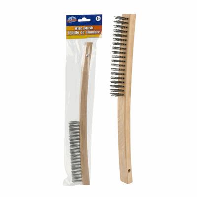 WIRE BRUSH,13.3"W/WOOD HANDLE
