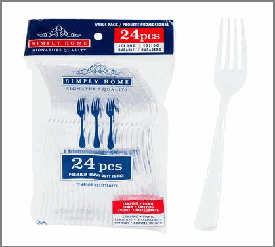 FORK,24pc CLEAR PLASTIC