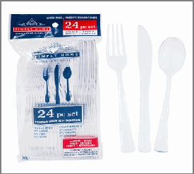 CUTLERY SET,24pcClearKNIFE/FOR