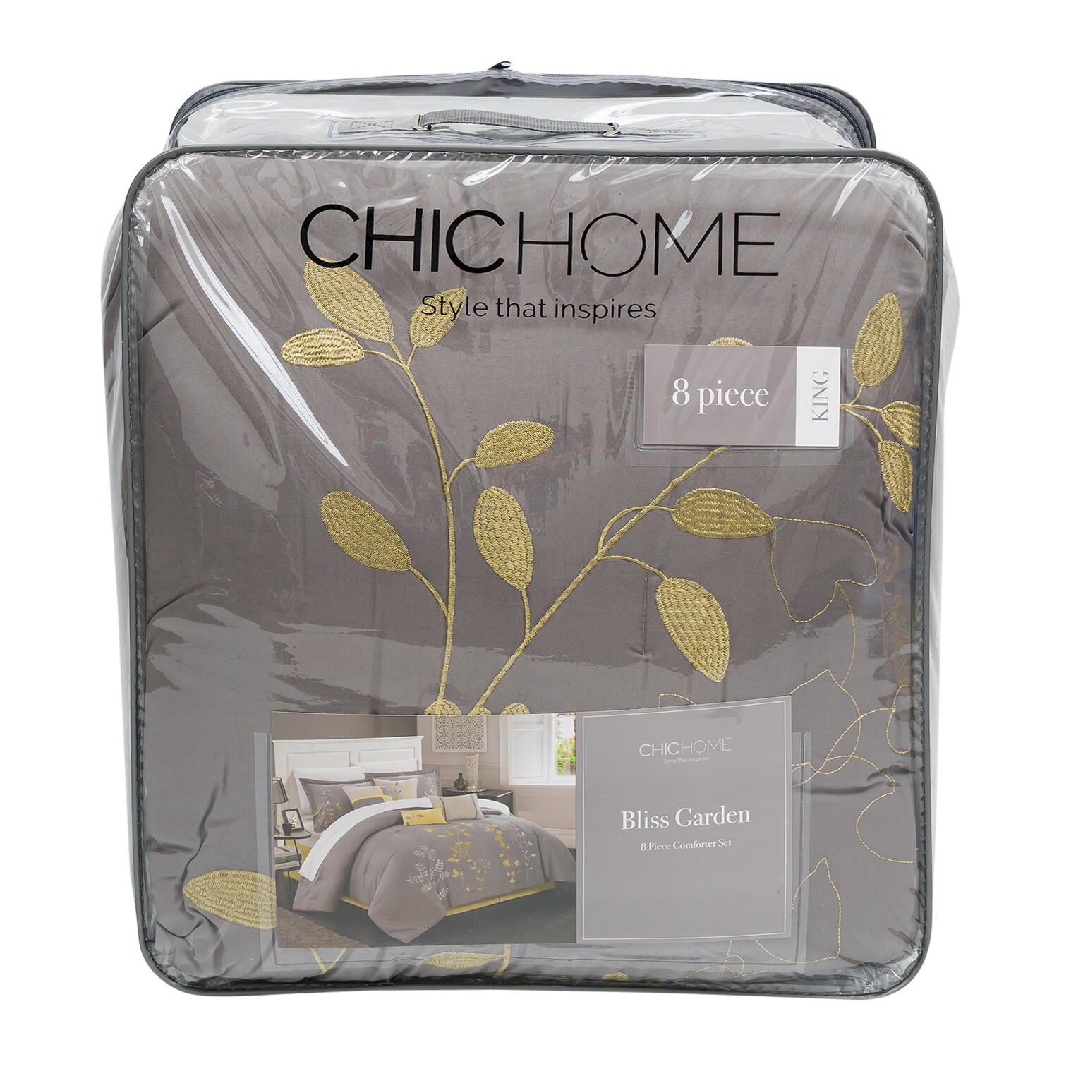 Chic Home Bliss Garden 8 Piece Yellow King Comforter Set