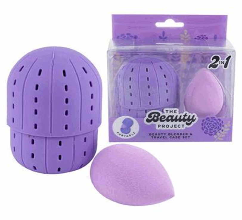 Cosmetic Sponge Set – 2pc Blending Sponges with Case