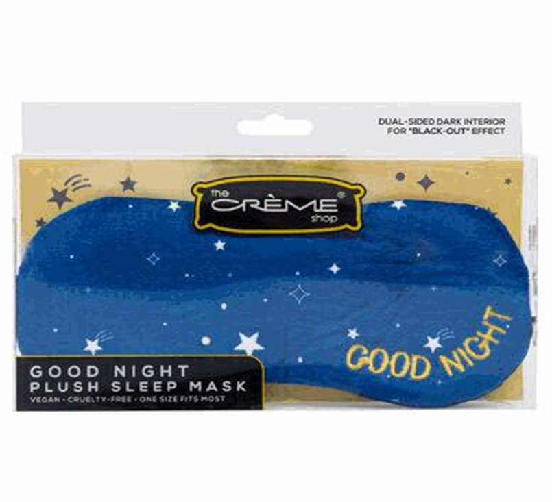 Plush Blue Sleep Mask – Soft, Comfortable Light Blocking