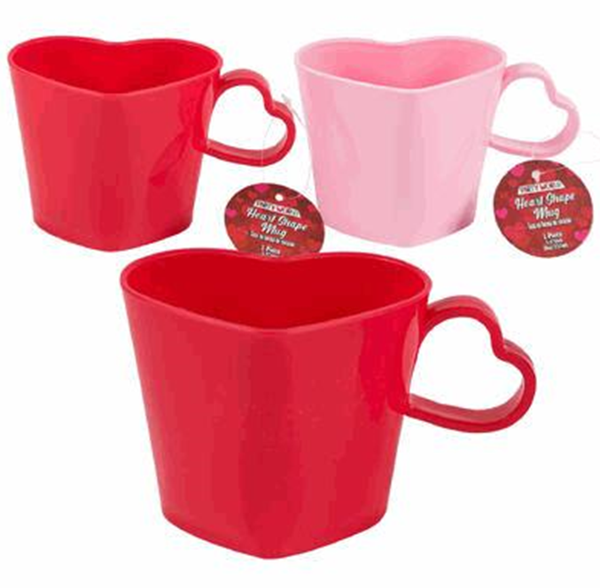 Heart-Shaped Mug, 8oz / 5.5" – 2 Assorted Designs
