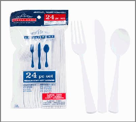 CUTLERY SET,24pcWHT KNIFE/FORK