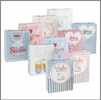 GIFT BAG,MED BABY SHOWER AST D